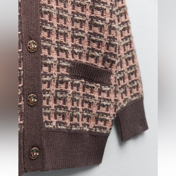 Women Zara V Neck Cardigan Size Small - Picture 5 of 8